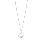 Collar TOUS Silueta de plata de primera ley con perla. Motivos: 1,6 cm y 0,4 cm. Largo: 40-45 cm.